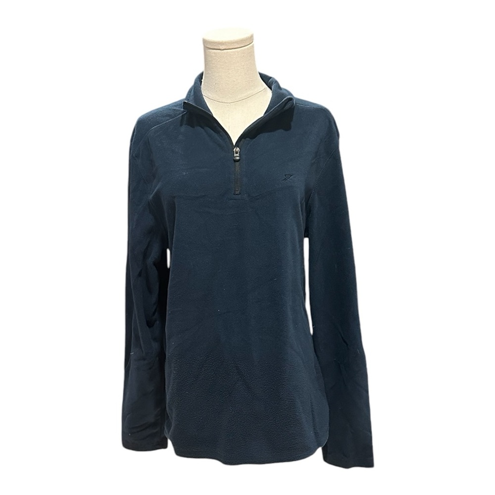 Workout Fleece Women’s Shirt Quarter Zip Pullover Navy Blue Medium